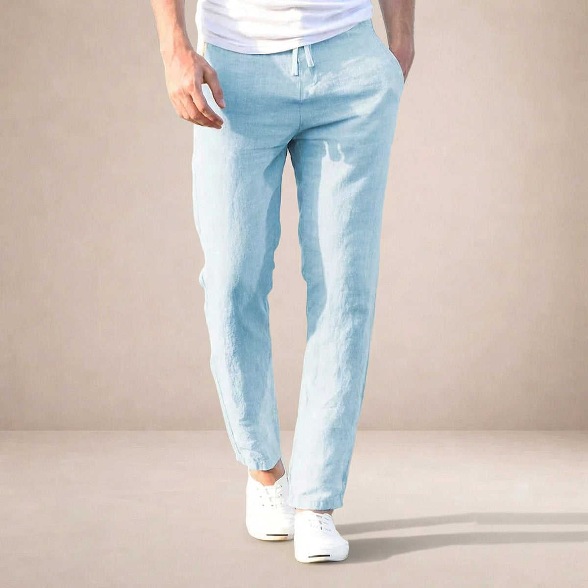 Joel | Men's Tapered Linen Pants, Casual Everyday Pants | The Dress Cellar