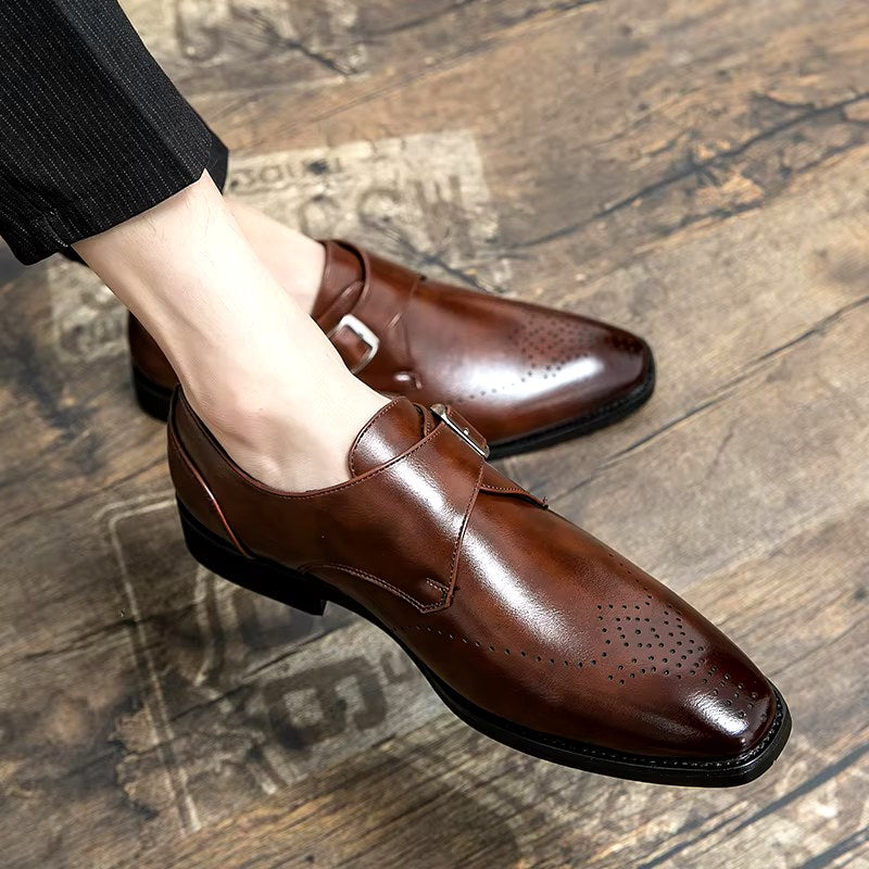 Cameron | Men's Dress Shoes with Single Strap Buckle, Formal Strap Loafers | The Dress Cellar