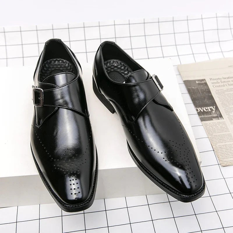Cameron | Men's Dress Shoes with Single Strap Buckle, Formal Strap Loafers | The Dress Cellar