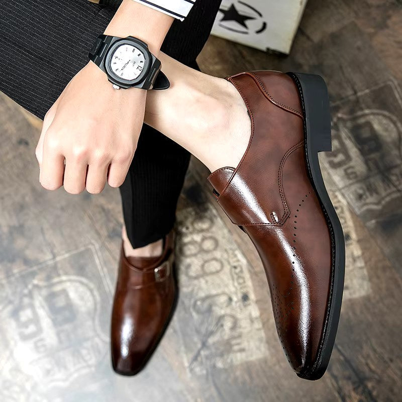 Cameron | Men's Dress Shoes with Single Strap Buckle, Formal Strap Loafers | The Dress Cellar