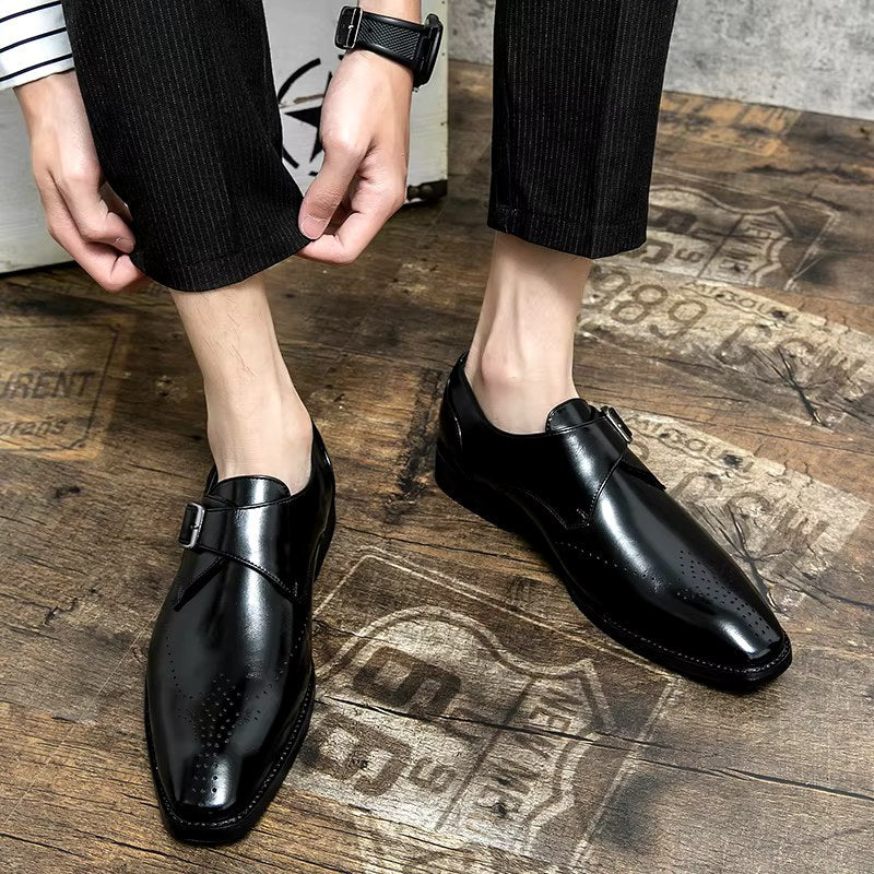Cameron | Men's Dress Shoes with Single Strap Buckle, Formal Strap Loafers | The Dress Cellar