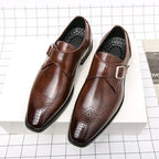 Cameron | Men's Dress Shoes with Single Strap Buckle, Formal Strap Loafers | The Dress Cellar