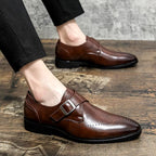 Cameron | Men's Dress Shoes with Single Strap Buckle, Formal Strap Loafers | The Dress Cellar