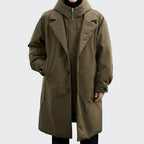 Cameron | Men's Hooded Mid-Length Trench Coat, Structured Autumn Coat | The Dress Cellar