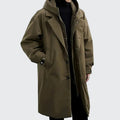 Cameron | Men's Hooded Mid-Length Trench Coat, Structured Autumn Coat | The Dress Cellar