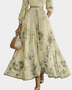 Caroline | Women's Pleated V-Neck Maxi Dress - image 10