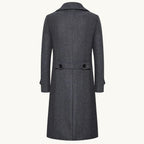 Carson | Men's Double Breasted Wool Trench Coat, Long Tailored Coat | The Dress Cellar | Light Grey