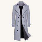 Carson | Men's Double Breasted Wool Trench Coat, Long Tailored Coat | The Dress Cellar