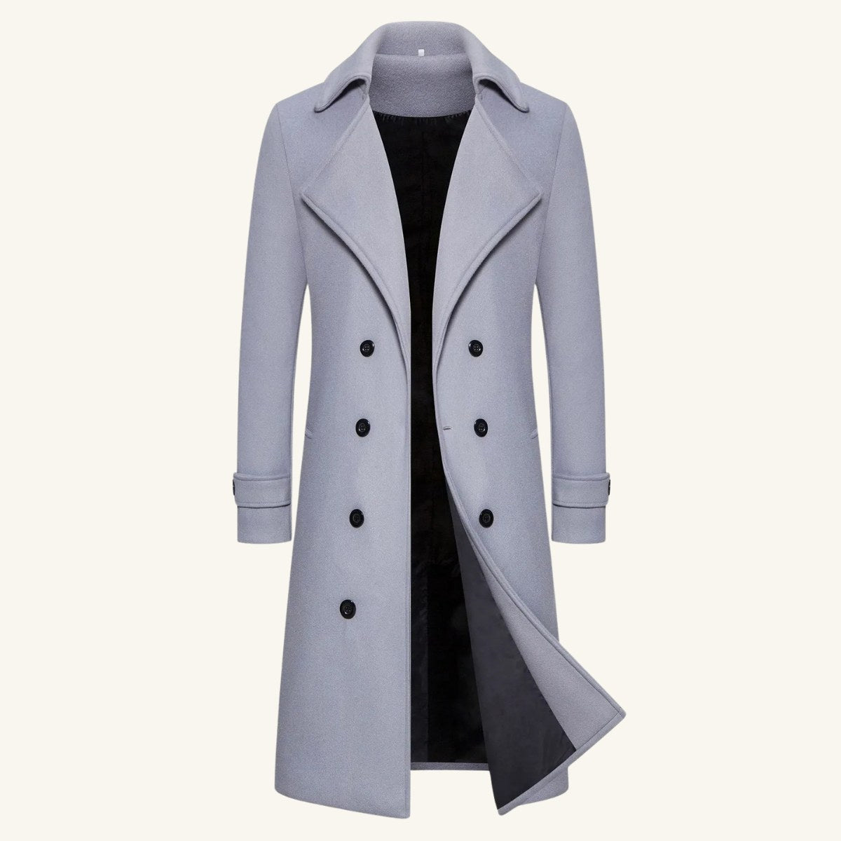 Carson | Men's Double Breasted Wool Trench Coat, Long Tailored Coat | The Dress Cellar