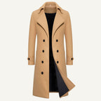 Carson | Men's Double Breasted Wool Trench Coat, Long Tailored Coat | The Dress Cellar