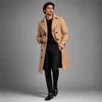Carson | Men's Double Breasted Wool Trench Coat, Long Tailored Coat | The Dress Cellar