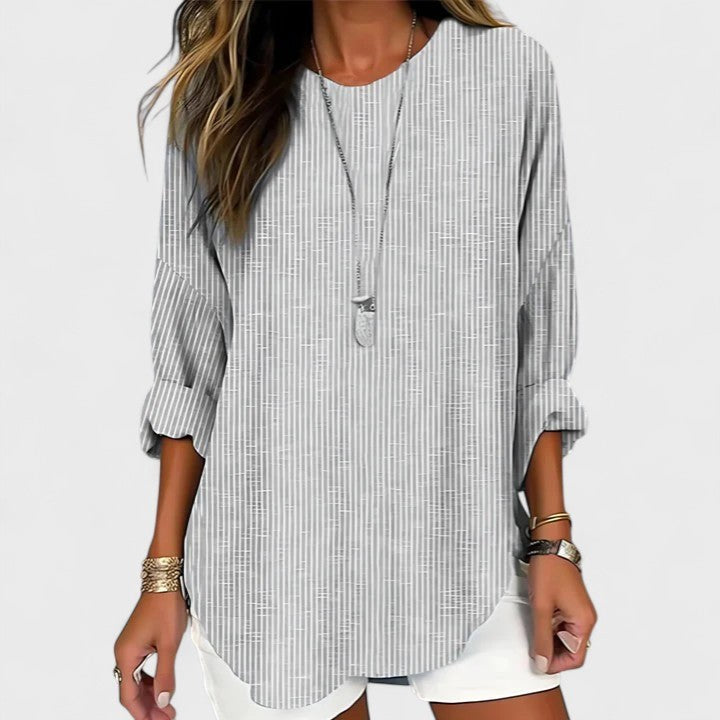 Cassidy | Women's Relaxed Comfortable Blouse - Gray
