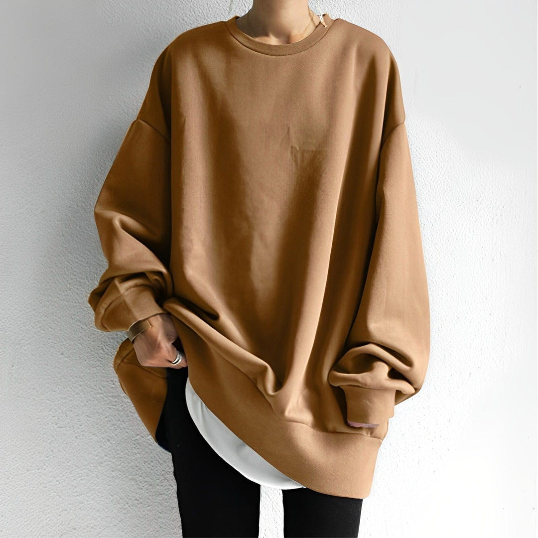 Cecilia | Women's Oversized Knit Jumper, Textured Cosy Jumper | The Dress Cellar | Brown