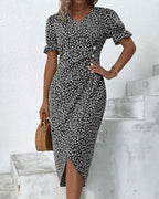 Charlene | Women's V-Neck Floral Midi Dress - image 11