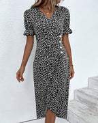 Charlene | Women's V-Neck Floral Midi Dress - image 13