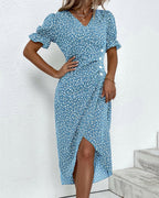 Charlene | Women's V-Neck Floral Midi Dress - image 7