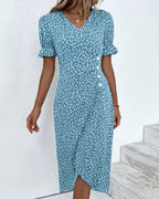 Charlene | Women's V-Neck Floral Midi Dress - image 9