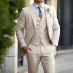 Justin | Men's Three-Piece Tailored Suit, Blazer Vest and Pants | The Dress Cellar