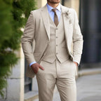 Justin | Men's Three-Piece Tailored Suit, Blazer Vest and Pants | The Dress Cellar
