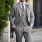 Justin | Men's Three-Piece Tailored Suit, Blazer Vest and Pants | The Dress Cellar