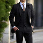 Justin | Men's Three-Piece Tailored Suit, Blazer Vest and Pants | The Dress Cellar