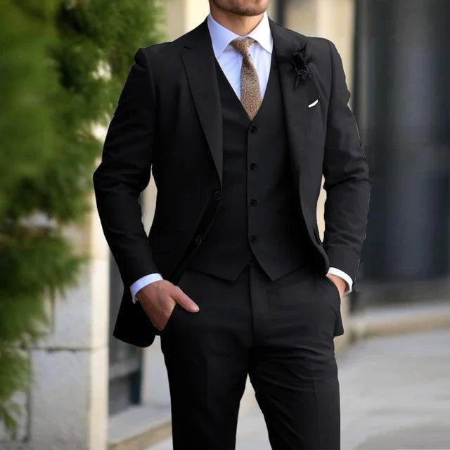 Justin | Men's Three-Piece Tailored Suit, Blazer Vest and Pants | The Dress Cellar