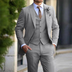 Justin | Men's Three-Piece Tailored Suit, Blazer Vest and Pants | The Dress Cellar