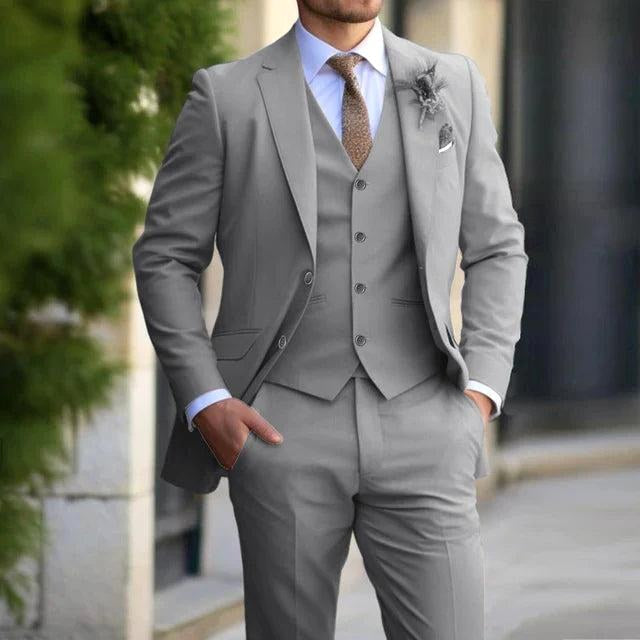 Justin | Men's Three-Piece Tailored Suit, Blazer Vest and Pants | The Dress Cellar