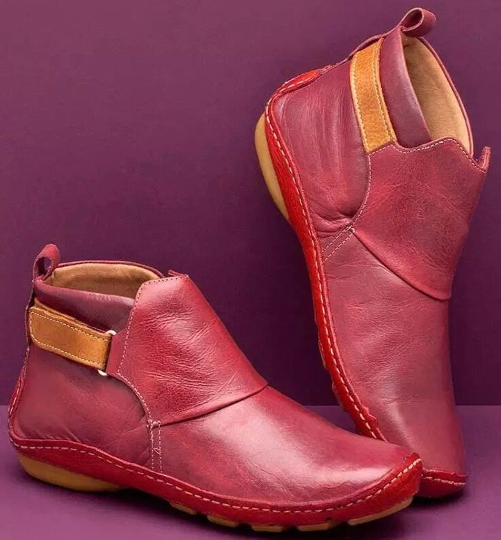Charlotte | Women's Orthopaedic Ankle Boots, Supportive Autumn Boots | The Dress Cellar | Red