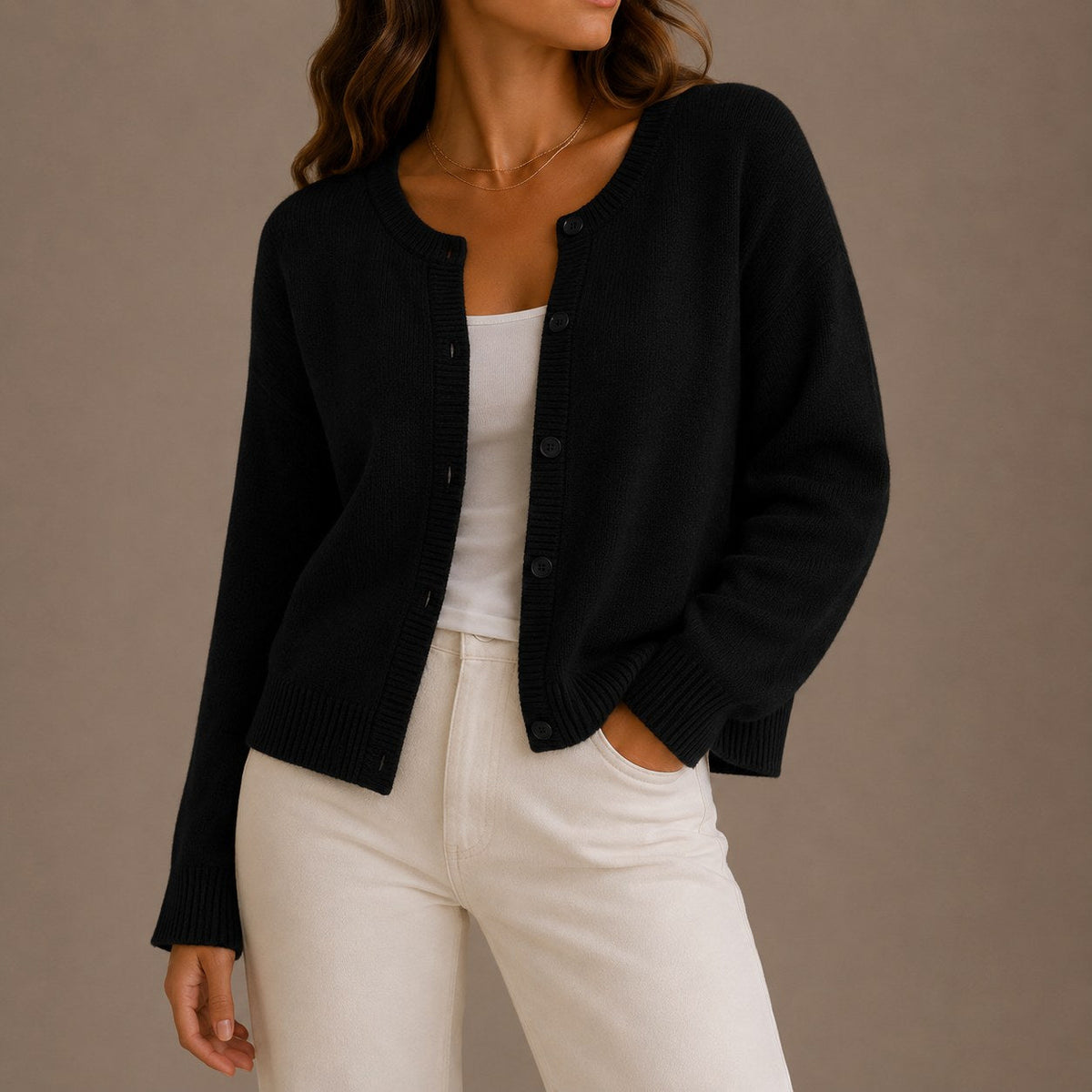 Jessica | Women's Soft Knit Cardigan, Button-Up Long Sleeve Sweater | The Dress Cellar