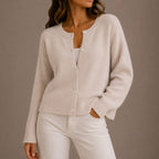 Jessica | Women's Soft Knit Cardigan, Button-Up Long Sleeve Sweater | The Dress Cellar