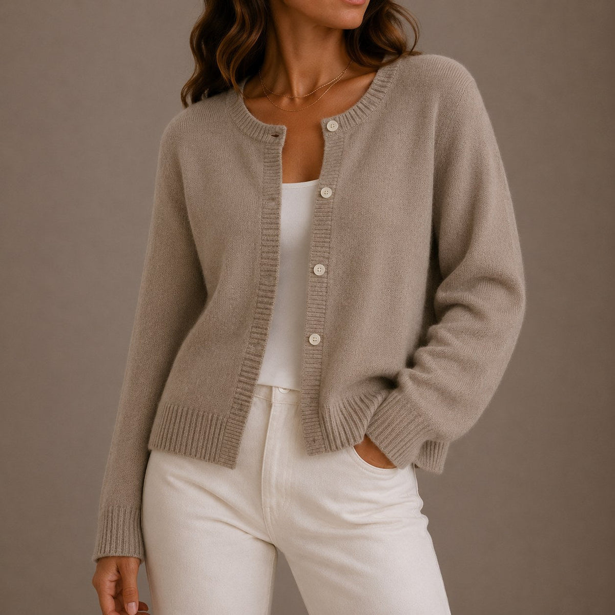 Jessica | Women's Soft Knit Cardigan, Button-Up Long Sleeve Sweater | The Dress Cellar
