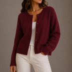 Jessica | Women's Soft Knit Cardigan, Button-Up Long Sleeve Sweater | The Dress Cellar
