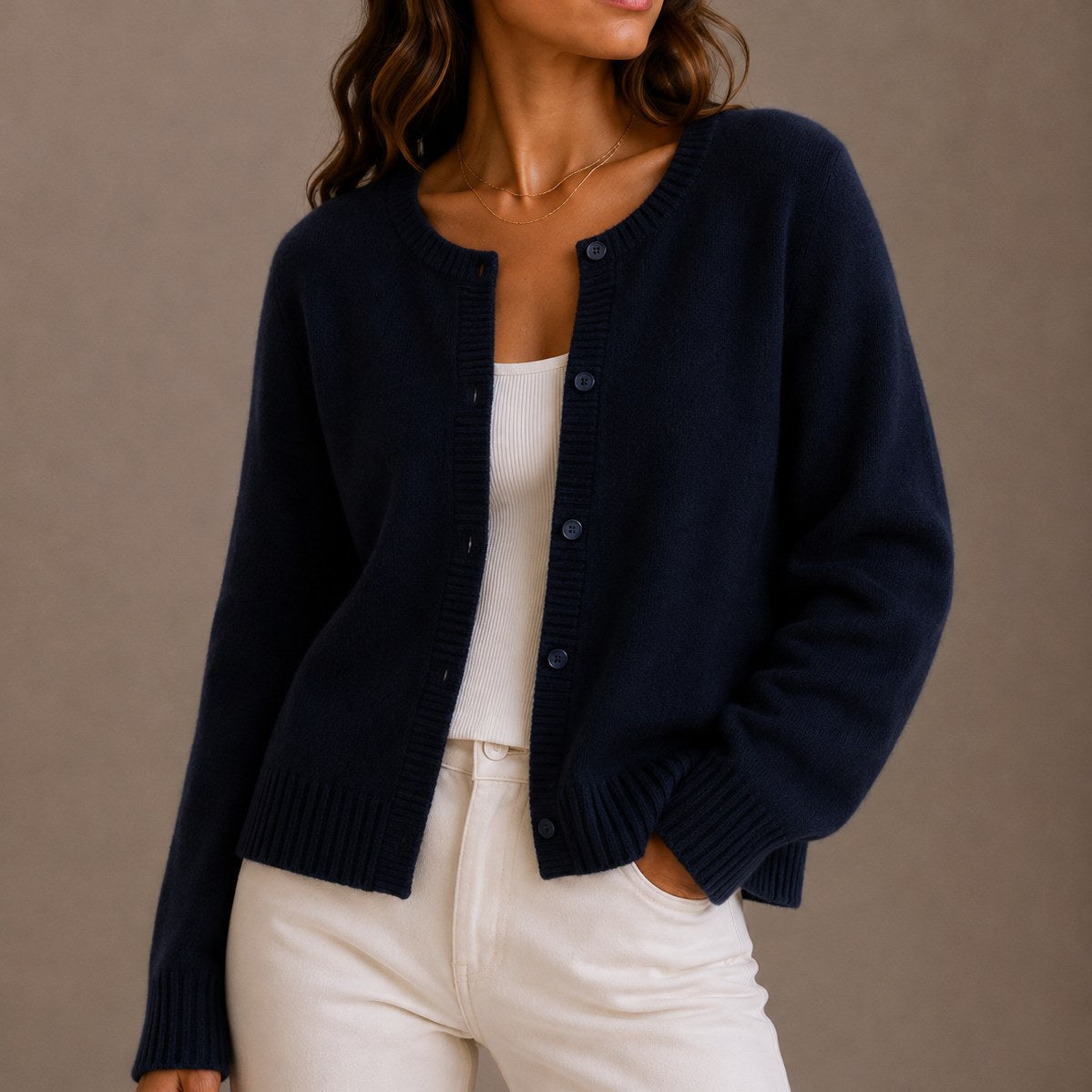 Jessica | Women's Soft Knit Cardigan, Button-Up Long Sleeve Sweater | The Dress Cellar