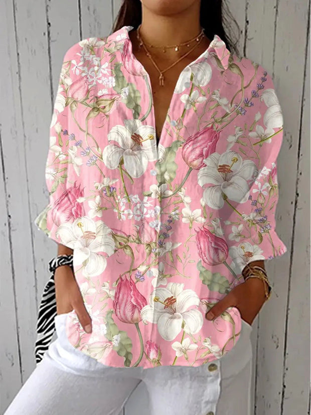 Chloe | Women's Floral Button-Front Blouse - Multicolor