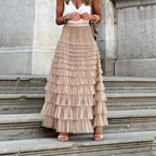 Chloe | Women's Tiered Tulle Maxi Skirt - image 1