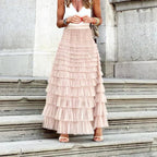 Chloe | Women's Tiered Tulle Maxi Skirt - image 5