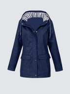 Christine | Women's Waterproof Lightweight Windbreaker Jacket, Water-Resistant Outdoor Jacket | The Dress Cellar | Marine Blue