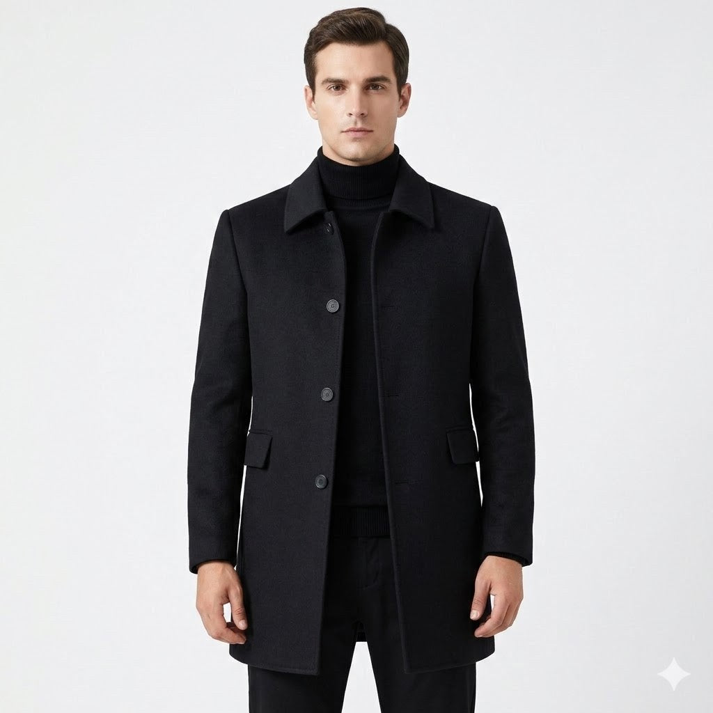 Christopher | Men's Classic Wool Overcoat, Tailored Formal Coat | The Dress Cellar
