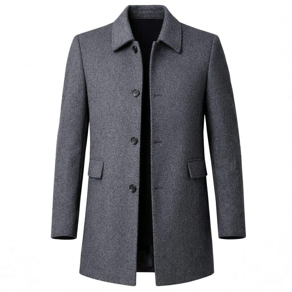 Christopher | Men's Classic Wool Overcoat, Tailored Formal Coat | The Dress Cellar