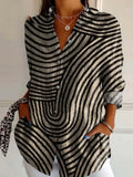 Claire | Women's Striped Long Sleeve Button-Down Shirt - image 1
