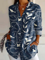 Claire | Women's Striped Long Sleeve Button-Down Shirt - image 2
