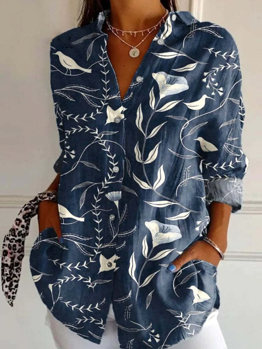 Claire | Women's Striped Long Sleeve Button-Down Shirt - image 2