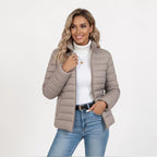 Clemence | Women's Lightweight Quilted Jacket, Slim-Fit Zip Jacket | The Dress Cellar | Grey