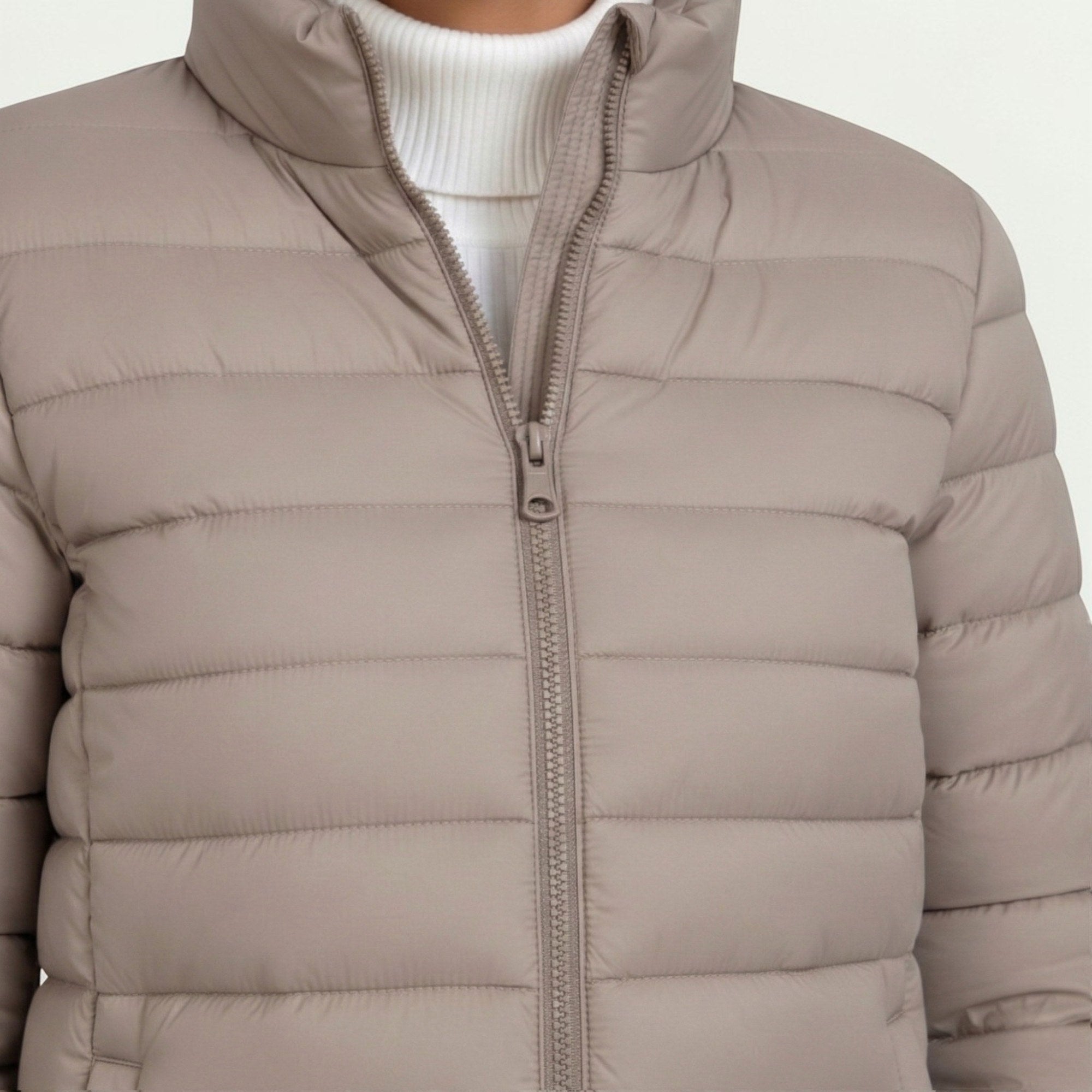 Clemence | Women's Lightweight Quilted Jacket, Slim-Fit Zip Jacket | The Dress Cellar | Matcha Color