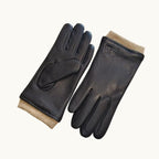 Cody | Men's Faux Leather Winter Driving Gloves, Wool-Lined Warm Gloves | The Dress Cellar | Black