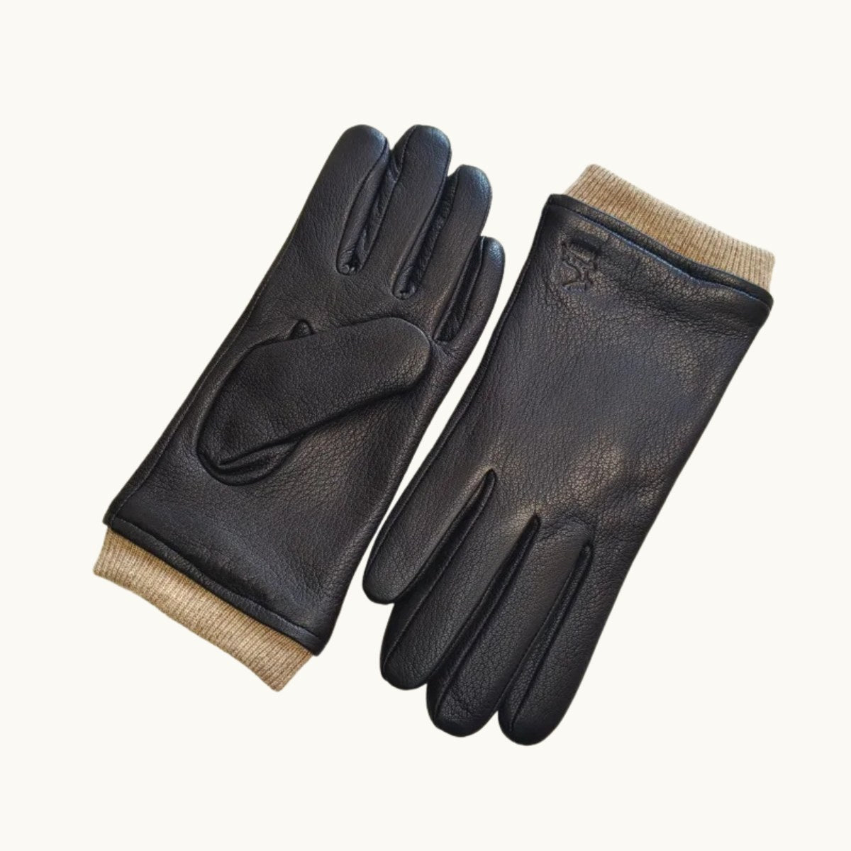 Cody | Men's Faux Leather Winter Driving Gloves, Wool-Lined Warm Gloves | The Dress Cellar | Black