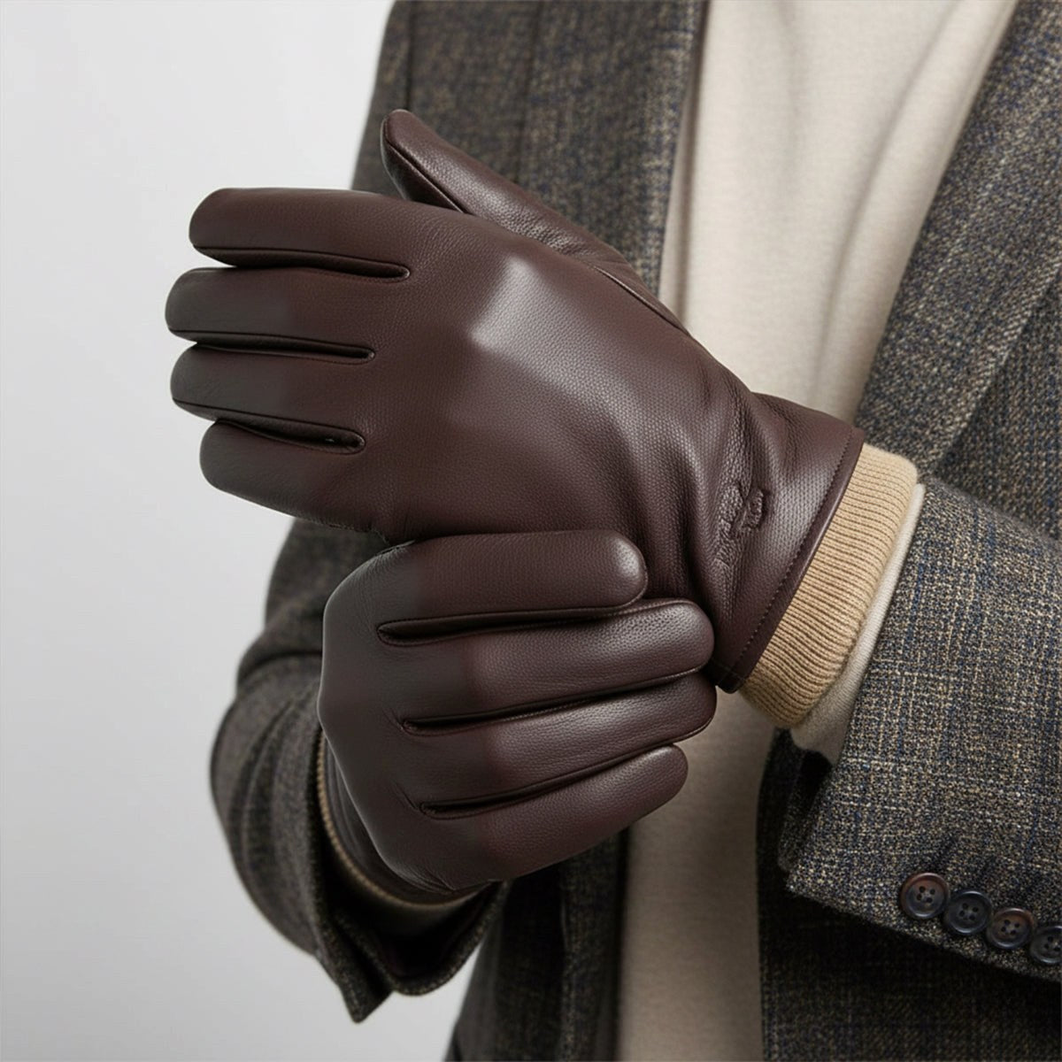 Cody | Men's Faux Leather Winter Driving Gloves, Wool-Lined Warm Gloves | The Dress Cellar