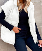 Colette | Women's Sleeveless Quilted Puffer Vest, Stand Collar Gilet | The Dress Cellar