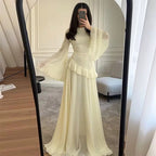 Colette | Women's Tiered Maxi Dress with Bell Sleeves, Formal Wedding Guest Dress | The Dress Cellar | Dark Blue